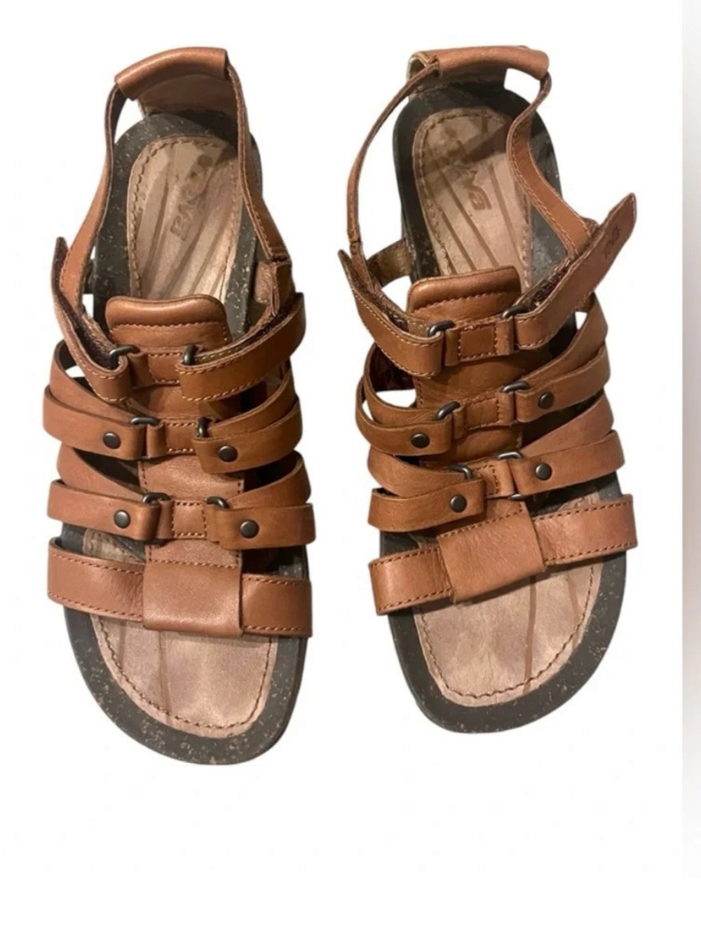 Teva Cabrillo Gladiator Wedge Sandals Women’s 7 Brown Leather - Picture 2 of 7
